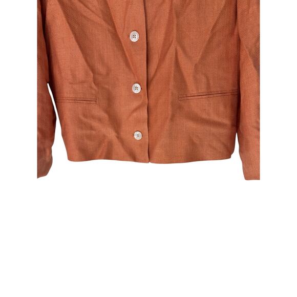 Orvis Blazer Women's Peach Plus Silk Office Work Career Business Classy Size 16 - Picture 7 of 12